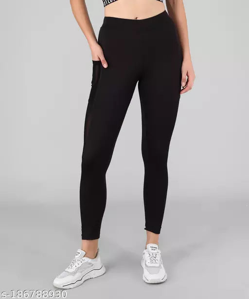 Black Solid Tights |Activewear|Yogawear