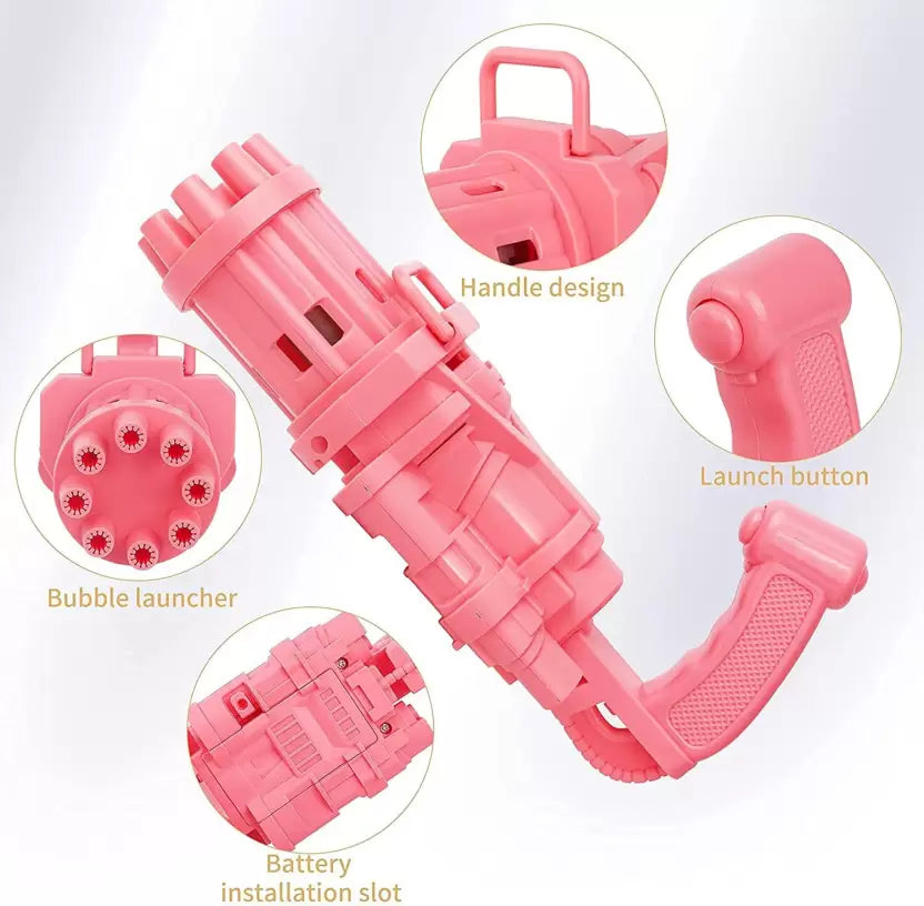 deoxy 8-hole Electric Pink Bubble Gun for Toddler toys, For boys, girls,kids Water Gun Water Gun