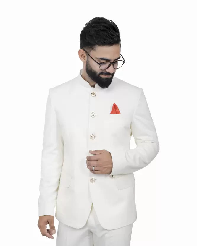 Men jodhpuri bandhgala Solid Suit