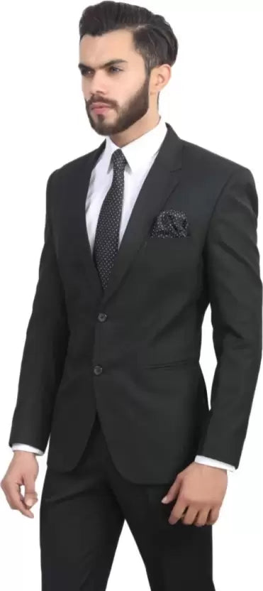 Men Solid Single Breasted Wedding, Casual, Party, Formal, Beach Wear, Sports, Lounge Wear, Festive, Festive & Wedding Blazer  (Black)