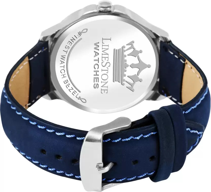 Bleed Blue Day and Date Functioning Strap Adult Quartz Analog Watch