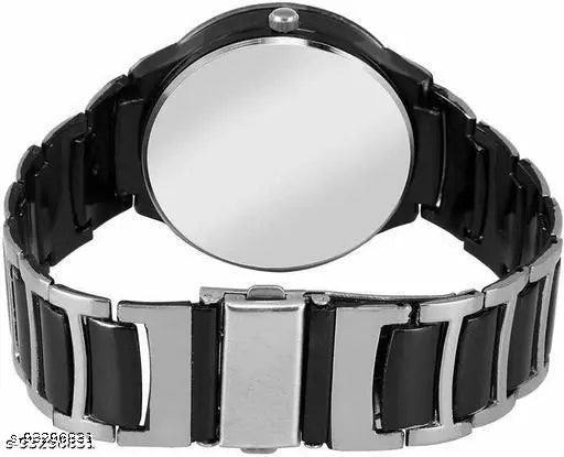 Ecolves Stylish Silver Black Metal Best Collection Men Wrist Watch