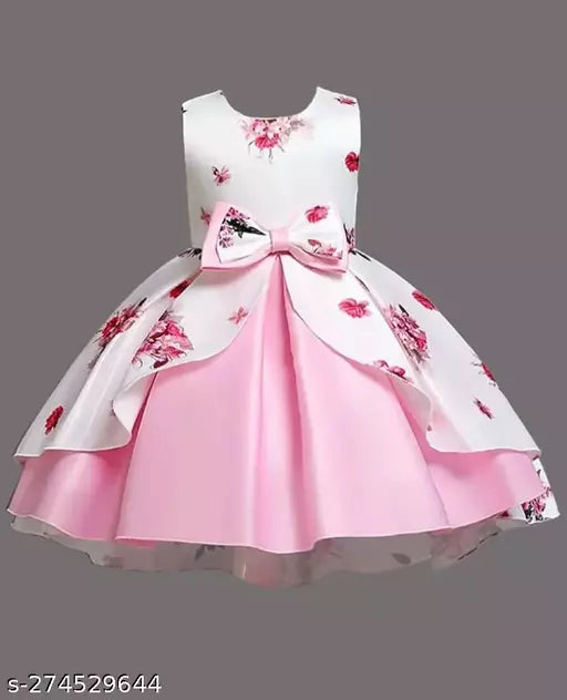 New stylish Pink floral Baby Girls Dress/Frocks