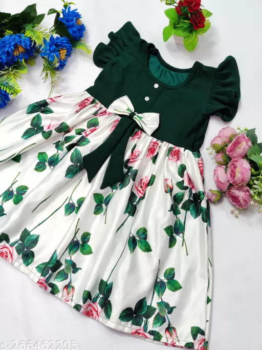 Green floral Baby Girls Dress