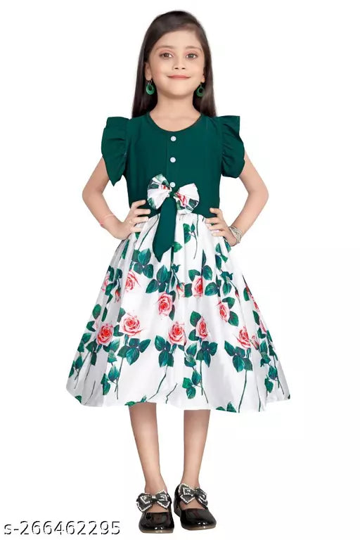 Green floral Baby Girls Dress