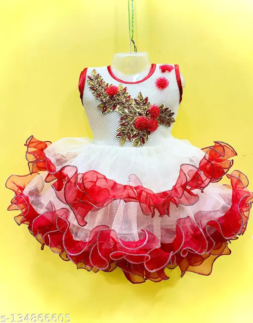 Laskar Fashion Baby Girl Red Dresses