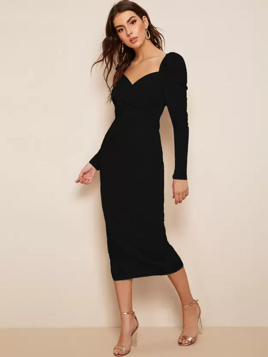 Rosery Paris  Women Bodycon Black Dress