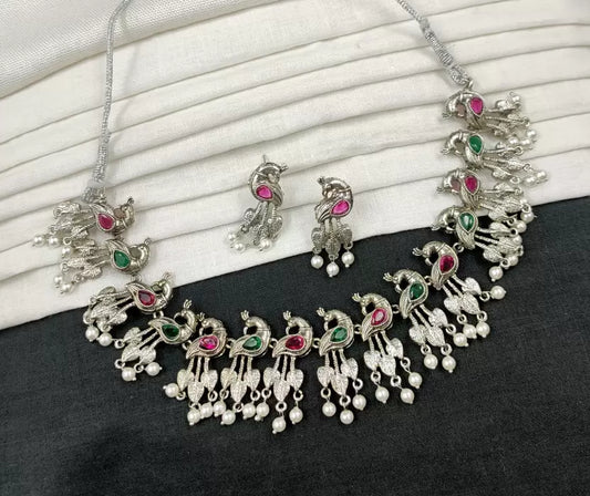 chetna art  Alloy Silver Jewel Set