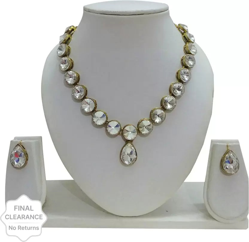JN Handicraft  Metal, Alloy White, Gold Jewel Se