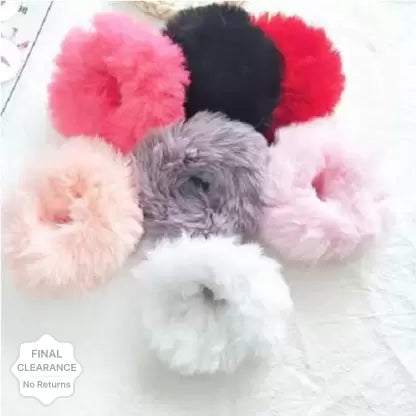 DEEGLO Fur Elastic Fluffy Glossy Design Hair Rubber Band