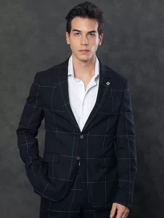Men Single Breasted - 2 button Checkered Suit