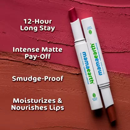 Mamaearth Moisture Matte Longstay Lipstick for 12 Hour Long Stay- Melon Red