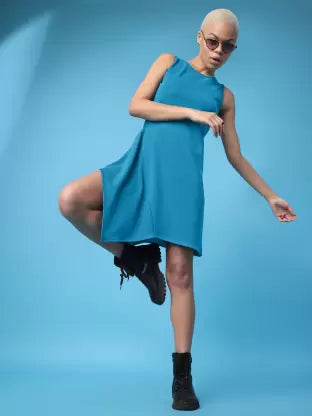 PURVAJA  Women A-line Blue Dress