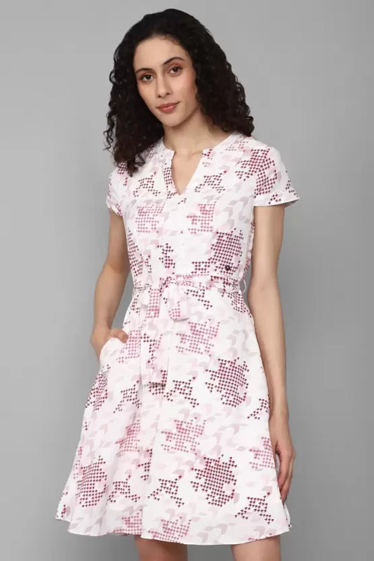 Allen Solly  Women A-line White Dress