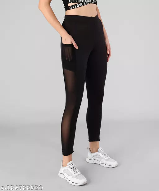 Black Solid Tights |Activewear|Yogawear