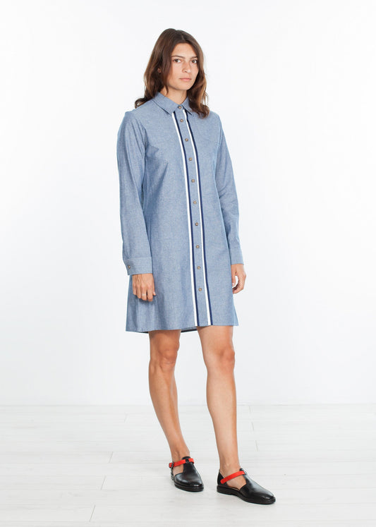 Chambray dress in Blue
